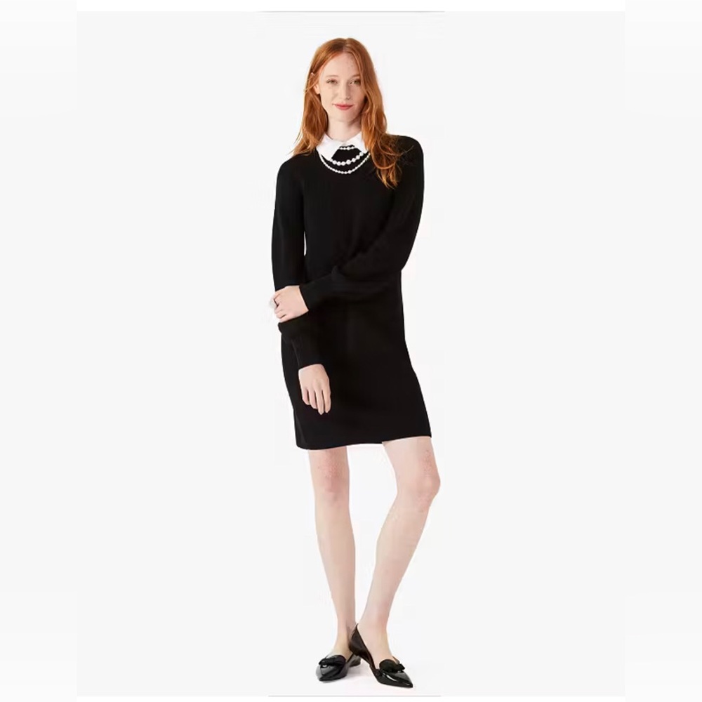 BCBGMaxAzria Black Long Sleeve Sweater Dress Size Large